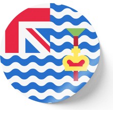 İberk 24 Adet - 7 cm Sticker Etiket - Vektörel Ülke Bayraklı British Indian Ocean Territory Britanya Hint Okyanusu Toprakları Bayrağı