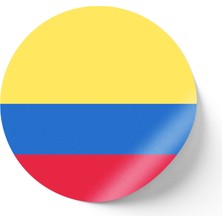 İberk 30 Adet - 5.5 cm Sticker Etiket - Vektörel Ülke Bayraklı Colombia Kolombiya Bayrağı
