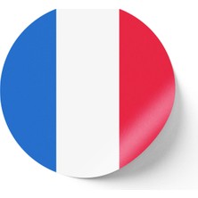 İberk 30 Adet - 5.5 cm Sticker Etiket - Vektörel Ülke Bayraklı France Fransa Fransız Bayrağı