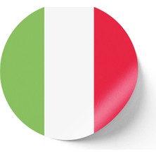 İberk 30 Adet - 5.5 cm Sticker Etiket - Vektörel Ülke Bayraklı Italy Italya Italyan Bayrağı