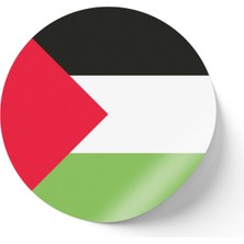 İberk 30 Adet - 5.5 cm Sticker Etiket - Vektörel Ülke Bayraklı Palestine Filistin Bayrağı