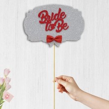 Valor Süsle Bebek ve Parti Bride To Be Konuşma Balonu Çubuğu - Gümüş & Kırmızı