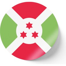 İberk 30 Adet - 5.5 cm Sticker Etiket - Vektörel Ülke Bayraklı Burundi Bayrağı