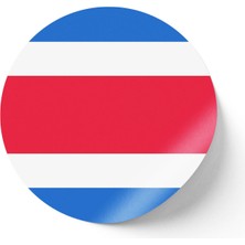 İberk 30 Adet - 5.5 cm Sticker Etiket - Vektörel Ülke Bayraklı Costa Rica Kosta Rika Bayrağı