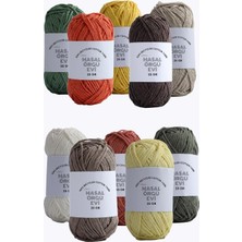 Valor 25 Gram Mini Cotton SERISI%100 Pamuk Örgü Ipi 10 Renk Punch ve Amigurumi Ipi (Sonbahar)