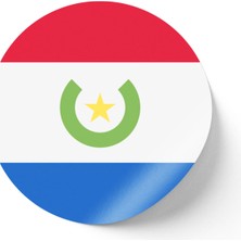 İberk 24 Adet - 7 cm Sticker Etiket - Vektörel Ülke Bayraklı Paraguay Bayrağı