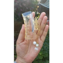 Valor Şeffaf Incili Dikdörtgen Model Sarı Renk Mandal Toka (8,5 Cm)