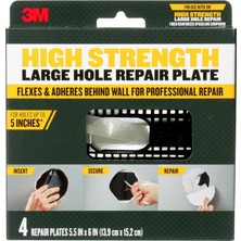 Valor 3m RP6IN-4PK Plaka, 4'lü Paket Yüksek Mukavemetli Büyük Delik Onarım Seti, Koyu Gri