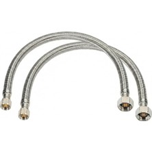 Valor Smartizi 2 Adet 3/8" - 3/8" Dişi Çelik Örgülü Flex Hortum (50 Cm) - Klozet ve Rezervuar Su Bağlantı