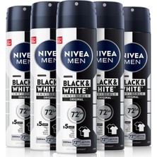 Valor Nivea Men Erkek Sprey Deodorant Black&white Invisible Original 48 Saat Anti-Perspirant Koruma 150 M