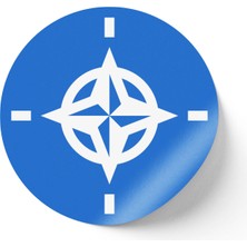 İberk 30 Adet - 5.5 cm Sticker Etiket - Vektörel Ülke Bayraklı Nato Bayrağı