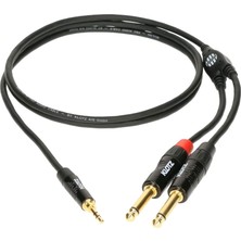 Valor Klotz Pro Y-Kablo Siyah 6m Mini Trs Jack - 2x Ts Altın Uçlu