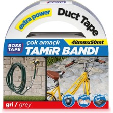 Valor Boss Tape Kanal Tamir Bandi, 50 Metre Uzunluk x 48 mm Kalinlik, Gri