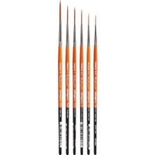 Valor Kingart Radiant 6050 Script Liner Serisi Premium Altın Sentetik Fırça Seti, Akrilik, Yağlı ve Sulub