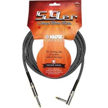 Valor Klotz Vintage 59ER Siyah-Beyaz Örgülü Gitar Kablo 4,5m
