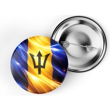 İberk 5 Adet - Iğneli Çanta Rozeti - Barbados – Barbados Bayrağı - Abstract Ülke Bayraklı