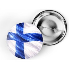 İberk 5 Adet - Iğneli Çanta Rozeti - Finlandiya – Finland Bayrağı - Abstract Ülke Bayraklı