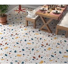 Valor Stickerart Yer Kaplama Zemin Kaplama Folyosu 65X130 cm Terrazzo Renkli Mermer