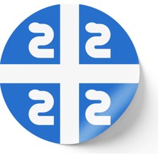 İberk 24 Adet - 7 cm Sticker Etiket - Vektörel Ülke Bayraklı Martinique Martinik Bayrağı