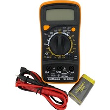 Valor Zauss XL830L Dijital Multimetre LED Ekranlı Avometre Mini Ölçü Aleti 9V Pil Hediyeli Cep Multimetre