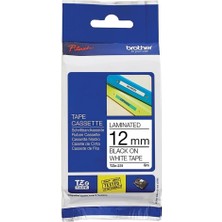Valor Brother P-Touch TZE-231 Tze-Tape 12MM Beyaz Üzeri̇ne Si̇yah Lami̇nasyonlu Eti̇ket