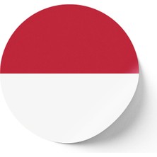 İberk 30 Adet - 5.5 cm Sticker Etiket - Vektörel Ülke Bayraklı Indonesia Endonezya Bayrağı