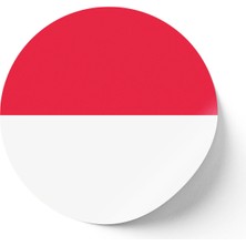 İberk 30 Adet - 5.5 cm Sticker Etiket - Vektörel Ülke Bayraklı Monaco Monako Bayrağı