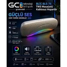 Blic Bls-76 13W Rgb Aydınlatmalı 1500 Mah Tws Masaüstü Soundbar Kablosuz Hoparlör