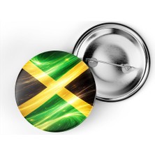 İberk 5 Adet - Iğneli Çanta Rozeti - Jamaika – Jamaica Bayrağı - Abstract Ülke Bayraklı