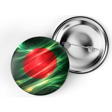 İberk 5 Adet - Iğneli Çanta Rozeti - Bangladeş – Bangladesh Bayrağı - Abstract Ülke Bayraklı