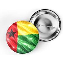 İberk 5 Adet - Iğneli Çanta Rozeti - Gine-Bissau – Guinea-Bissau Bayrağı - Abstract Ülke Bayraklı