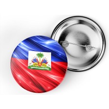 İberk 5 Adet - Iğneli Çanta Rozeti - Haiti – Haiti Bayrağı - Abstract Ülke Bayraklı