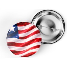 İberk 5 Adet - Iğneli Çanta Rozeti - Liberya – Liberia Bayrağı - Abstract Ülke Bayraklı