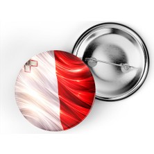 İberk 5 Adet - Iğneli Çanta Rozeti - Malta – Malta Bayrağı - Abstract Ülke Bayraklı