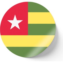 İberk 30 Adet - 5.5 cm Sticker Etiket - Vektörel Ülke Bayraklı Togo Bayrağı