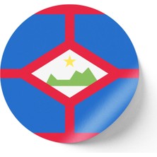 İberk 30 Adet - 5.5 cm Sticker Etiket - Vektörel Ülke Bayraklı Sint Eustatius Bayrağı