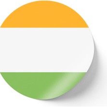 İberk 24 Adet - 7 cm Sticker Etiket - Vektörel Ülke Bayraklı India Hindistan Hint Bayrağı