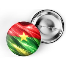 İberk 5 Adet - Iğneli Çanta Rozeti - Burkina Faso – Burkina Faso Bayrağı - Abstract Ülke Bayraklı