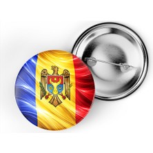 İberk 5 Adet - Iğneli Çanta Rozeti - Moldova – Moldova Bayrağı - Abstract Ülke Bayraklı
