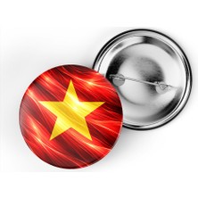 İberk 5 Adet - Iğneli Çanta Rozeti - Vietnam – Vietnam Bayrağı - Abstract Ülke Bayraklı