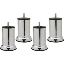 Valor BADEM10 Mobilya Kanepe Baza Koltuk Destek Yükseltme Ayağı M8 Civatalı Krom Metal Ayakları 10 cm 4 A