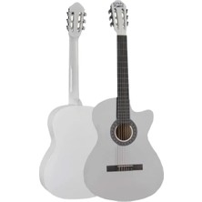 Valor Midex CG-395WH Beyaz Renk Kesik Klasik Gitar 4/4 Yetişkin Boy Sap Ayarlı Full Set