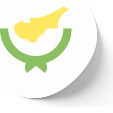 İberk 30 Adet - 5.5 cm Sticker Etiket - Vektörel Ülke Bayraklı Cyprus Kıbrıs Bayrağı
