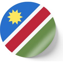 İberk 30 Adet - 5.5 cm Sticker Etiket - Vektörel Ülke Bayraklı Namibia Namibya Bayrağı