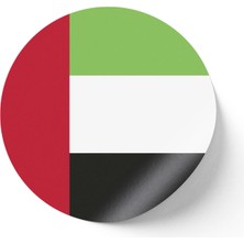 İberk 30 Adet - 5.5 cm Sticker Etiket - Vektörel Ülke Bayraklı United Arab Emirates Birleşik Arap Emirlikleri Bayrağı
