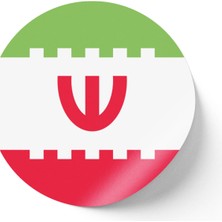 İberk 30 Adet - 5.5 cm Sticker Etiket - Vektörel Ülke Bayraklı Iran Iran Bayrağı