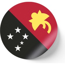 İberk 30 Adet - 5.5 cm Sticker Etiket - Vektörel Ülke Bayraklı Papua New Guinea Papua Yeni Gine Bayrağı