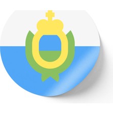 İberk 30 Adet - 5.5 cm Sticker Etiket - Vektörel Ülke Bayraklı San Marino Bayrağı