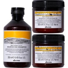Valor Davines Nourishing 3'lü Saç Bakım Seti, Şampuan, Krem ve Maske, 3 x 250 ml