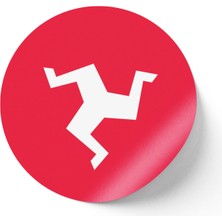 İberk 24 Adet - 7 cm Sticker Etiket - Vektörel Ülke Bayraklı Isle Of Man Man Adası Bayrağı